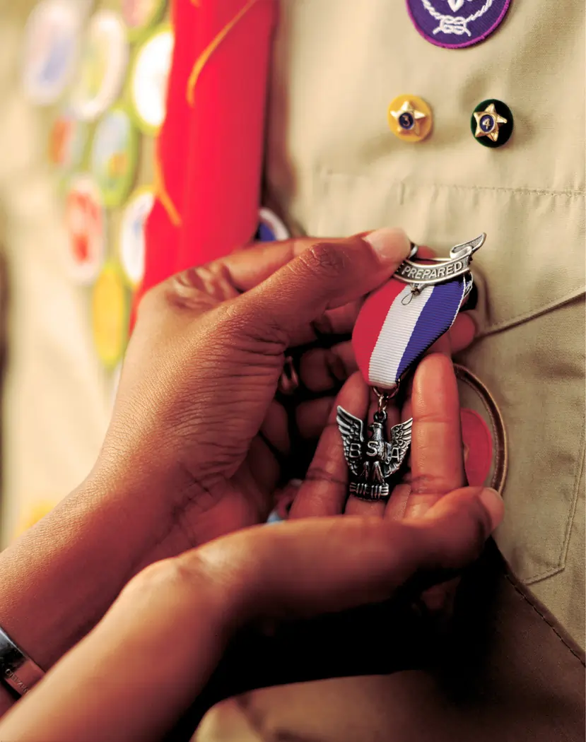 Pinning an Eagle to uniform